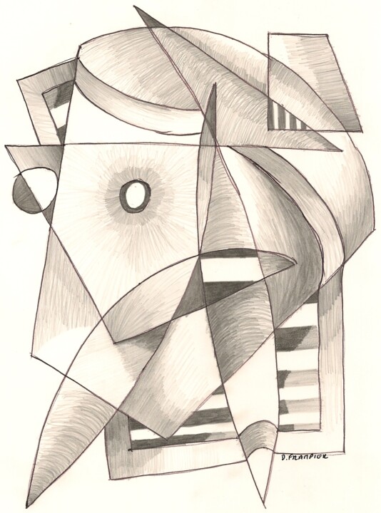 Drawing titled "256" by Dominique Frampier, Original Artwork, Pencil