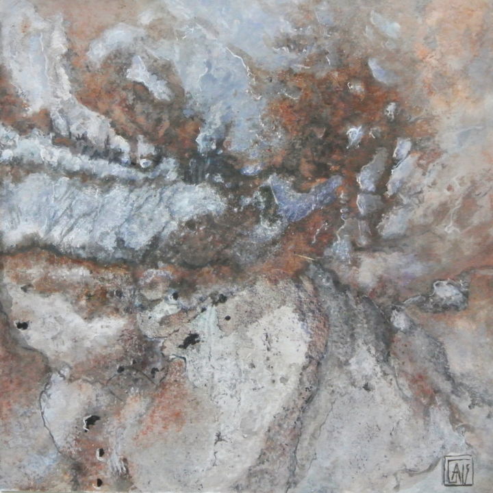Картина под названием "fragment de monde…" - Dominique Gais, Подлинное произведение искусства, Чернила Установлен на Металл