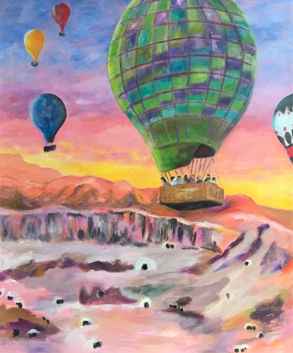 "Les montgolfières d…" başlıklı Tablo Dominique Gobelin Mansour tarafından, Orijinal sanat, Akrilik