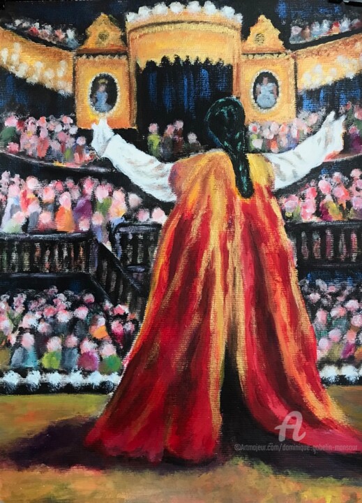 Painting titled "Farinelli" by Dominique Gobelin Mansour, Original Artwork, Acrylic