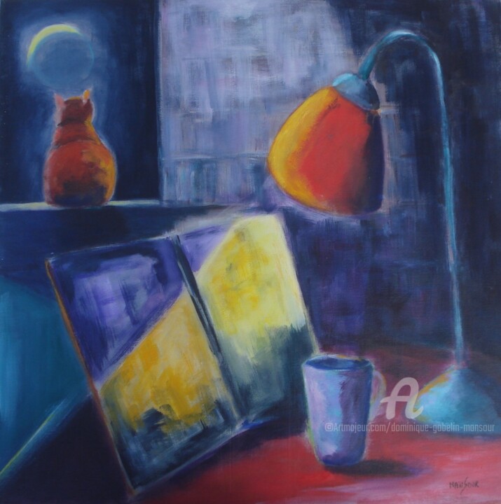 Painting titled "nature morte au cla…" by Dominique Gobelin Mansour, Original Artwork, Acrylic