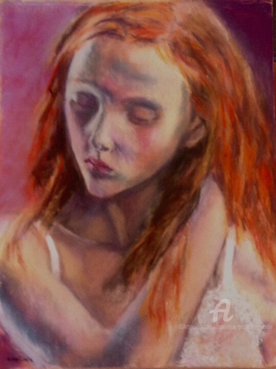 Painting titled "Clémentine" by Dominique Gobelin Mansour, Original Artwork, Pastel