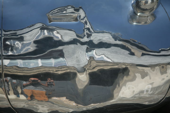 Fotografia zatytułowany „418 reflet chrome” autorstwa Dominique Goujard, Oryginalna praca, Fotografia cyfrowa