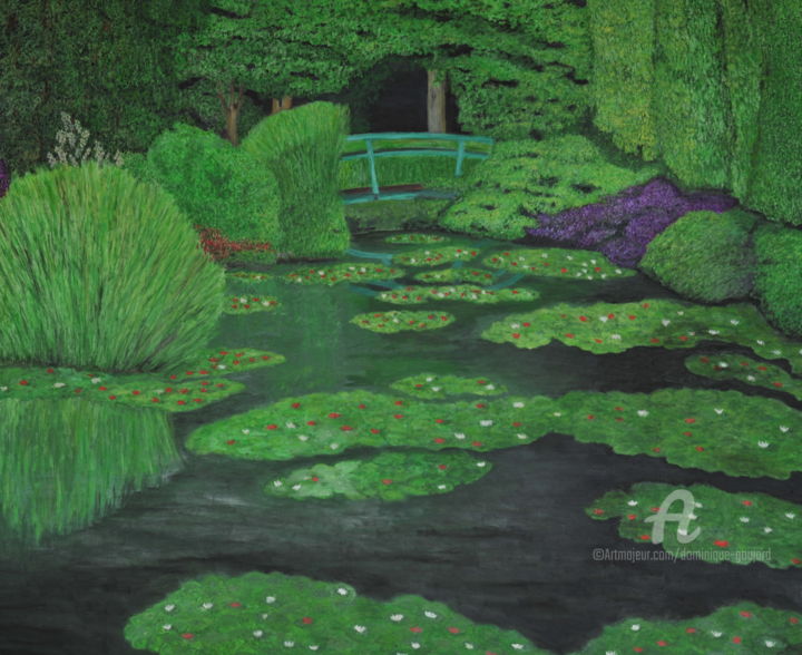 Peinture intitulée "1095 Un air jardin…" par Dominique Goujard, Œuvre d'art originale, Huile
