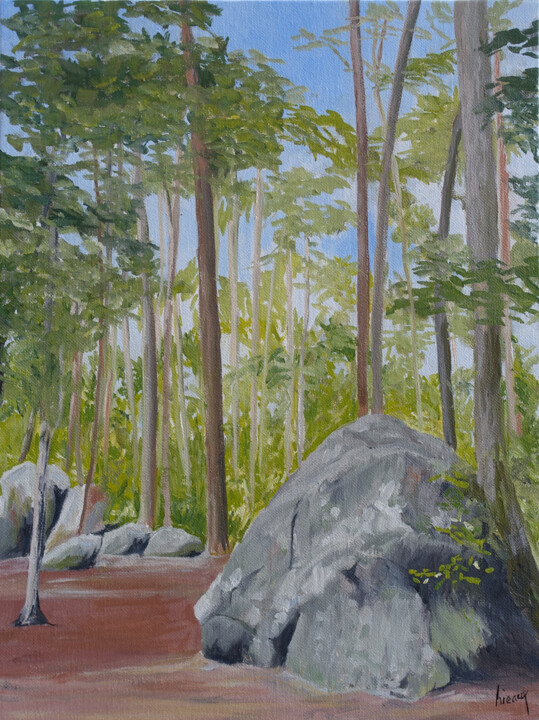 Ζωγραφική με τίτλο "Fin d'été en Forêt…" από Dominique Hieaux, Αυθεντικά έργα τέχνης, Λάδι