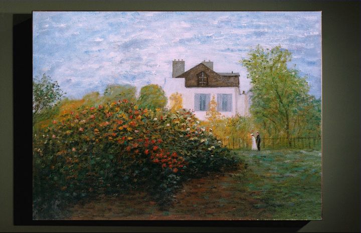 Painting titled "copie d'un Monet "L…" by Dominique Imbert, Original Artwork, Oil