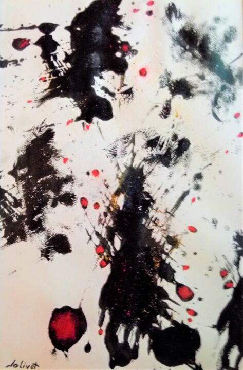 Malerei mit dem Titel "11 Novembre taches…" von Dominique Jolivet, Original-Kunstwerk, Pastell