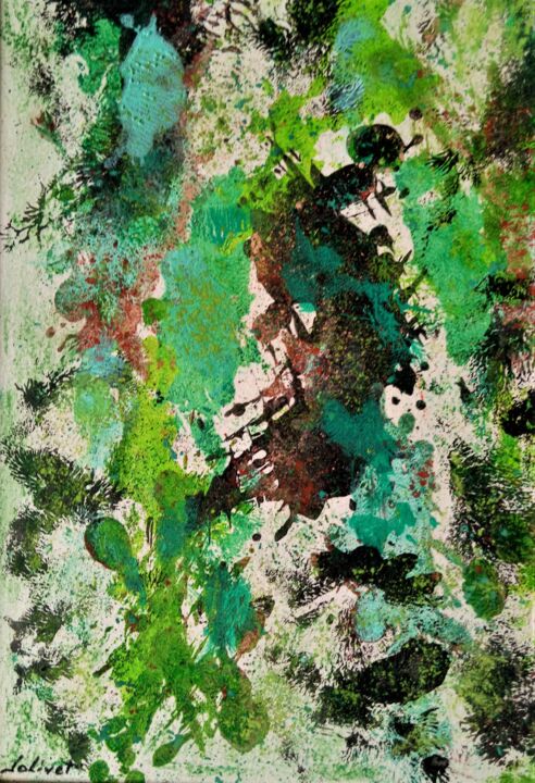 Painting titled "Mousses et lichens 3" by Dominique Jolivet, Original Artwork, Pastel