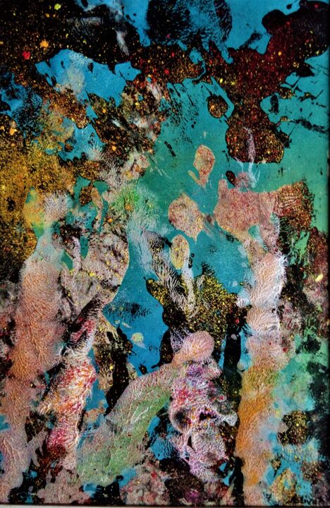 Peinture intitulée "Impression coraux 2" par Dominique Jolivet, Œuvre d'art originale, Acrylique