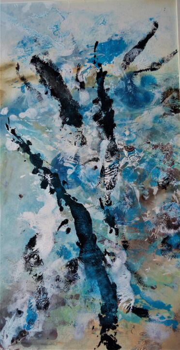 Painting titled "Implosion 3" by Dominique Jolivet, Original Artwork, Acrylic