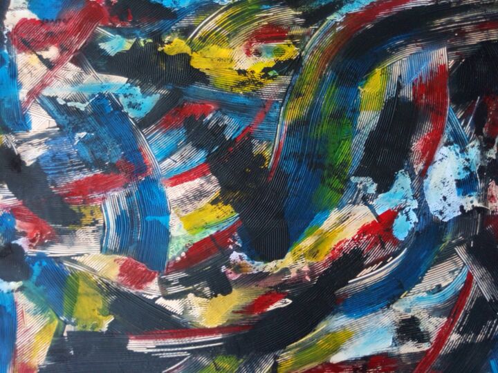 Painting titled "Covid19 les couleur…" by Dominique Jolivet, Original Artwork, Acrylic