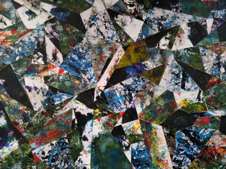 Artigianato intitolato "patchwork 3 de tabl…" da Dominique Jolivet, Opera d'arte originale