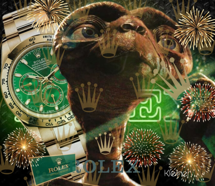 Painting titled "ET Rolex" by Dominique Kleiner, Original Artwork, Digital Painting