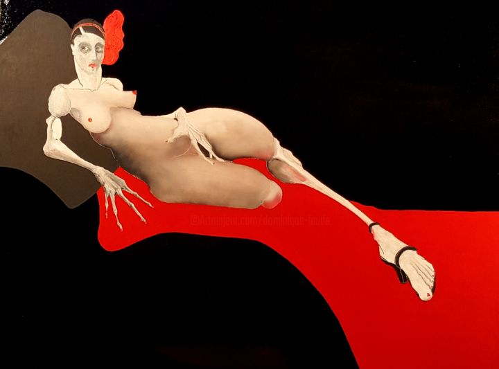 Картина под названием "Olympia" - Dominique Laude, Подлинное произведение искусства, Масло