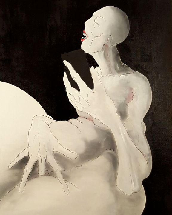 Картина под названием "Modern love" - Dominique Laude, Подлинное произведение искусства, Масло