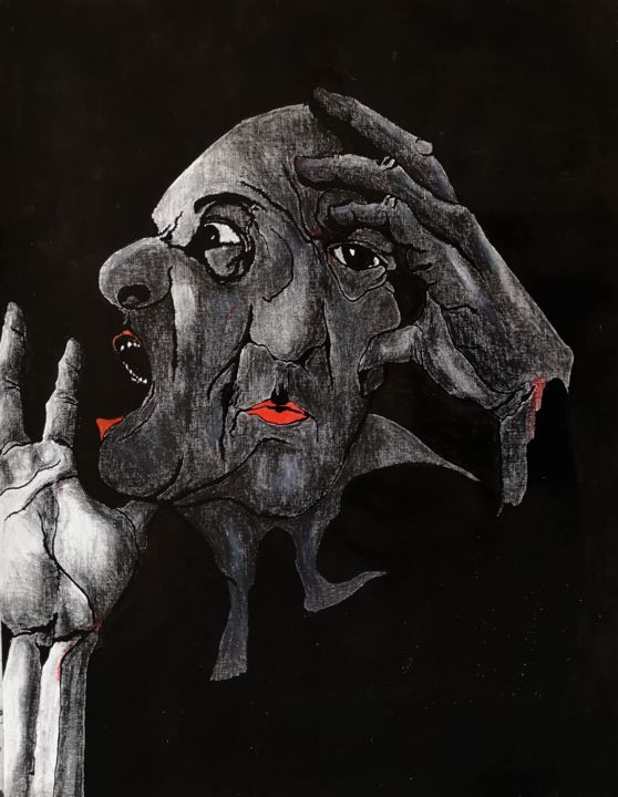 Disegno intitolato "Disorders" da Dominique Laude, Opera d'arte originale, Matite colorate