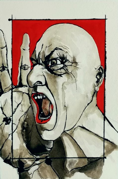 Disegno intitolato "Hors cadre 2" da Laude, Opera d'arte originale, Inchiostro