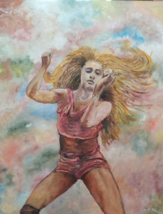 Painting titled "Adele show" by Dominique 51, Original Artwork, Oil