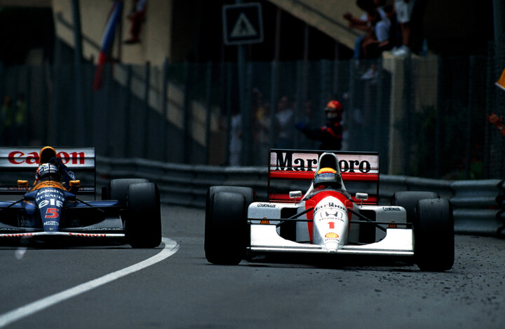 Fotografie mit dem Titel "Senna Mansell Monaco" von Dominique Leroy, Original-Kunstwerk