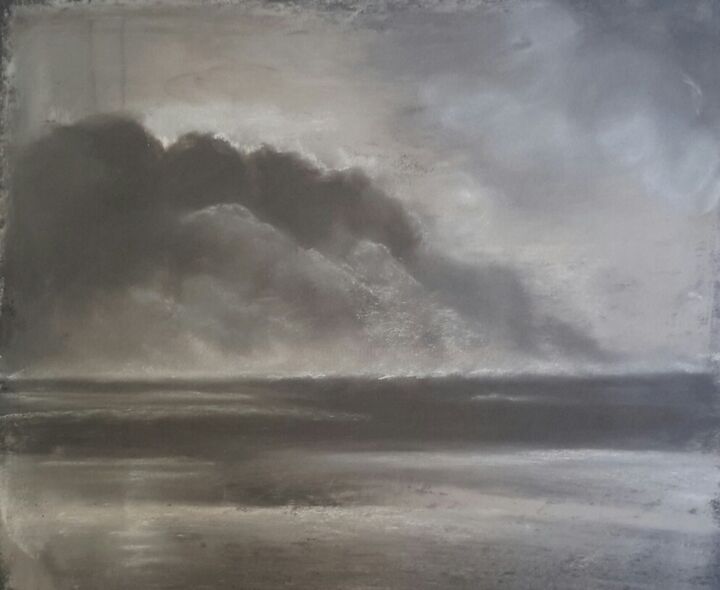 Peinture intitulée "Sombre marine" par Dominique Maisonneuve, Œuvre d'art originale, Pastel