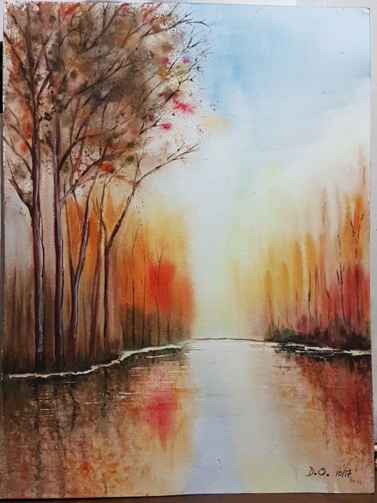 Painting titled "20171018-202605.jpg" by Dominique Obry, Original Artwork, Watercolor