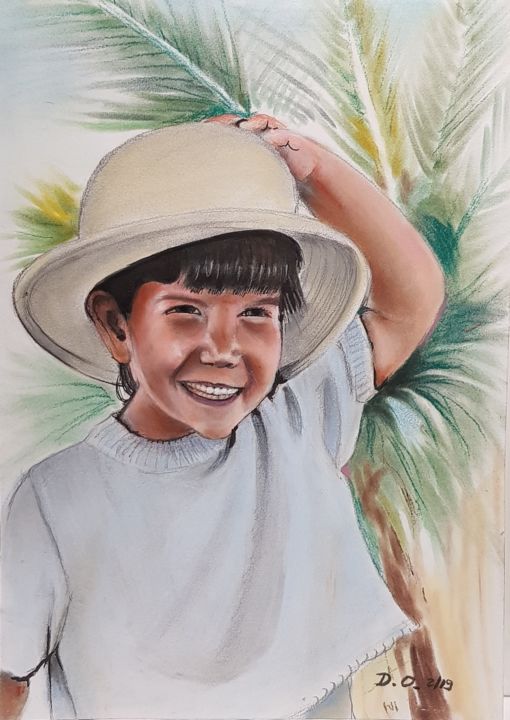 Drawing titled "Le chapeau de la fi…" by Dominique Obry, Original Artwork