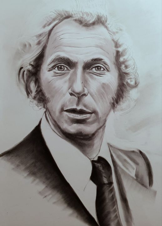 Dessin intitulée "Pierre Richard" par Dominique Obry, Œuvre d'art originale, Pastel