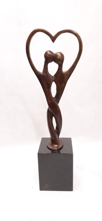 Scultura intitolato "les amoureux" da Dominique Peri, Opera d'arte originale, Bronzo