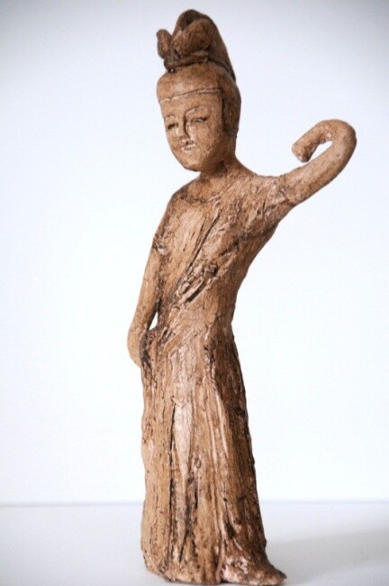 Sculpture intitulée "Danseuse Tang" par Dominique Petit, Œuvre d'art originale, Terre cuite