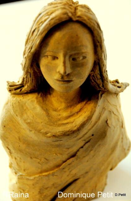 Sculpture titled "Raina" by Dominique Petit, Original Artwork, Terra cotta