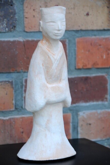 Sculpture titled "Dame de la Cour, ép…" by Dominique Petit, Original Artwork, Terra cotta