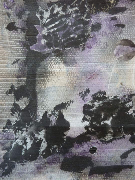 Painting titled "Nuit ultra violette" by Dominique Reboux, Original Artwork