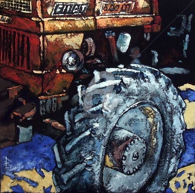 Peinture intitulée "fiat 640" par Dominique Richard, Œuvre d'art originale, Acrylique