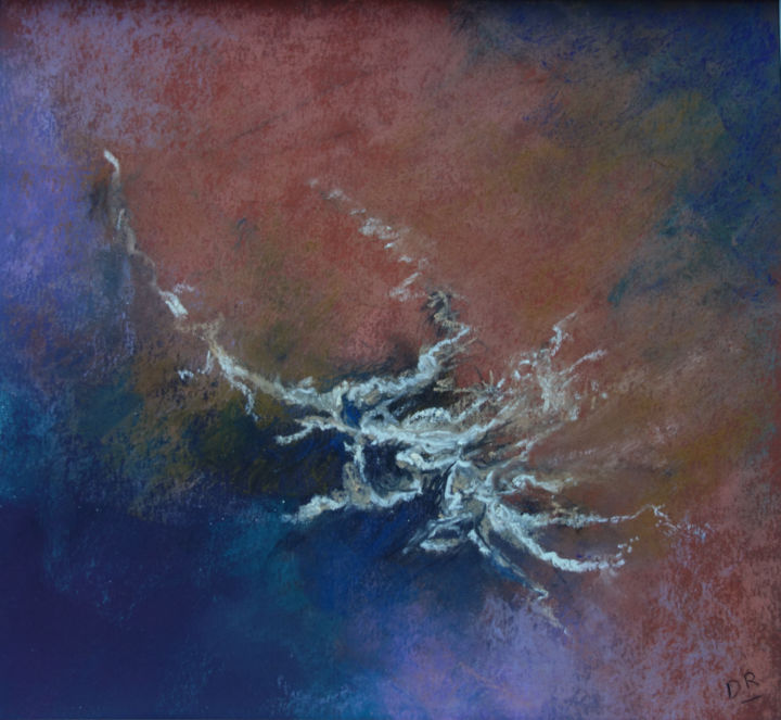 Painting titled "Orage 1" by Dominique Righi, Original Artwork, Pastel