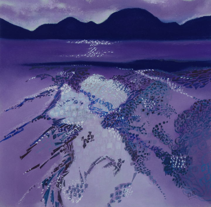 Painting titled "Luskentyre Beach 2" by Dominique Righi, Original Artwork, Pastel