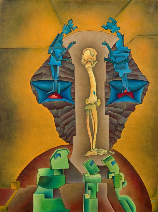 Painting titled "Hommage a Millet .…" by Dominique Rousseau, Original Artwork, Oil