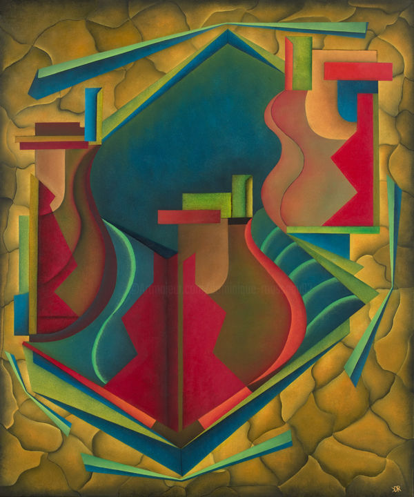 Peinture intitulée "Abstraction XIV" par Dominique Rousseau, Œuvre d'art originale, Huile