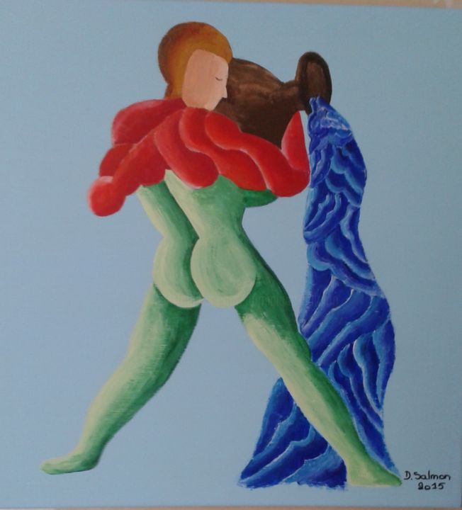 제목이 "" Verseau " 2015"인 미술작품 Dominique Salmon로, 원작, 아크릴
