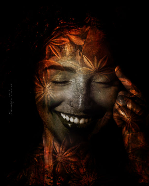 Digital Arts titled "sourire étoilé" by Dominique Taïbouni, Original Artwork, Photo Montage