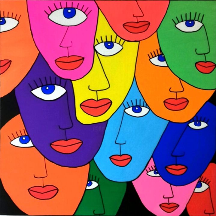 Peinture intitulée "dones" par Dominique Balouet Art, Œuvre d'art originale, Acrylique