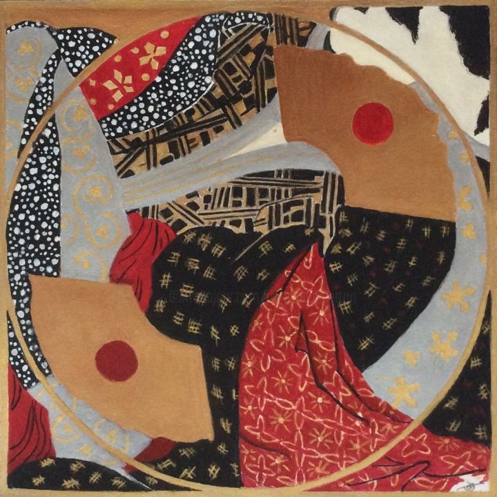 Painting titled "Shunga" by Dominique Berton, Original Artwork