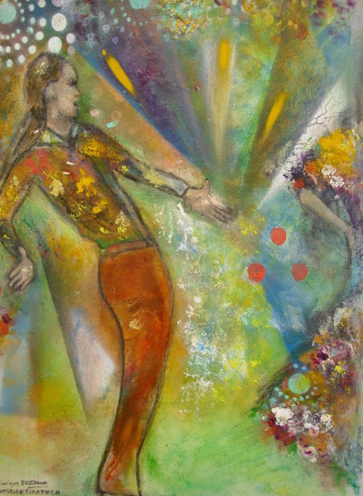 Peinture intitulée "Danseur de flamenco" par Dominique Bertrand, Œuvre d'art originale, Acrylique
