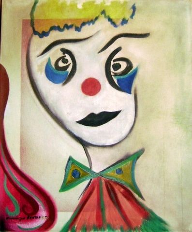 Ζωγραφική με τίτλο "sourire de clown" από Dominique Bertrand, Αυθεντικά έργα τέχνης, Ακρυλικό