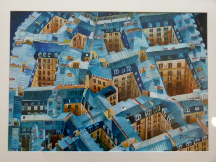 Painting titled "129-rue-du-fg-poiss…" by Dominique Douine, Original Artwork