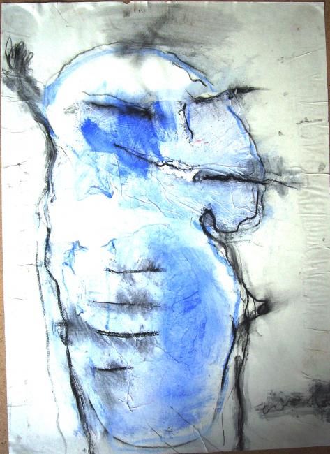 Malarstwo zatytułowany „Femme bleu” autorstwa Dominique Evrard, Oryginalna praca