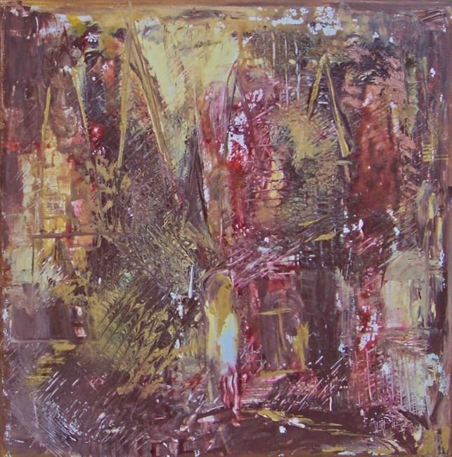 Painting titled "Les marches de la c…" by Dominique Fouquart  Domy, Original Artwork