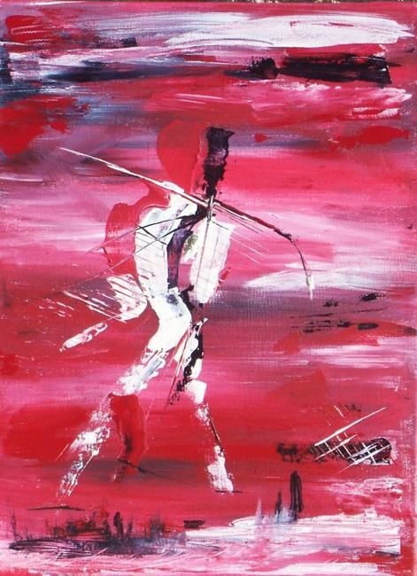 Painting titled "A la chasse" by Dominique Fouquart  Domy, Original Artwork