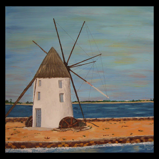 Painting titled "le Moulin des Salin…" by Dominique H., Original Artwork, Acrylic