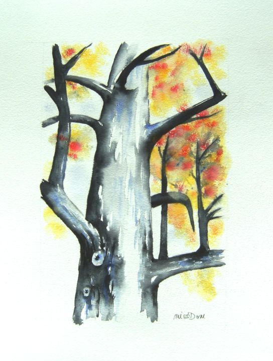 绘画 标题为“l arbre” 由Dominique Missler, 原创艺术品, 水彩