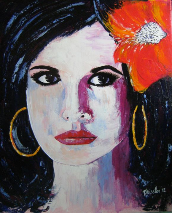Картина под названием "la grande soeur" - Dominique Missler, Подлинное произведение искусства, Акрил Установлен на Деревянна…